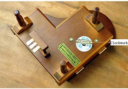 Myingbinbin de madeira marrom em forma de piano de música clockwork clowork box box desktop decoração