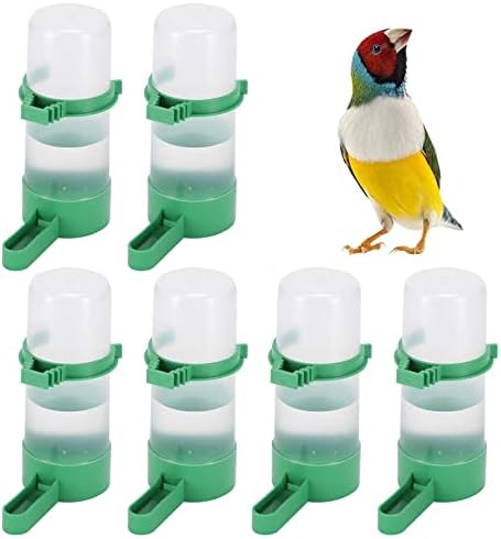 6 PCS Garrafa automática de água de pássaro, dispensador de alimentos para bebedores de garrafa
