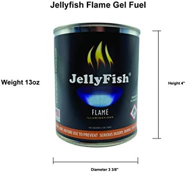 Real Jellyfish Flame Premium Gel Fuel 4 latas internas ou externas feitas nos EUA 13oz