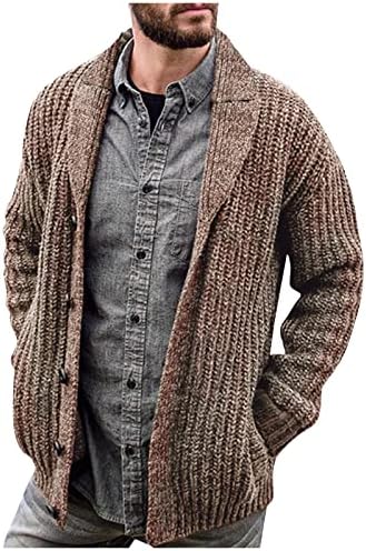 Jaquetas para homens cardigan cor sólida manga longa slim fit knit jackets