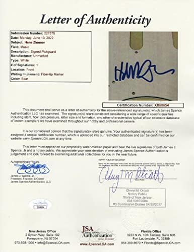 Hans Zimmer assinou autógrafo em tamanho real Red Fender Stratocaster Guitar A - James Spence JSA Autenticação JSA Coa - Oscar vencedores do filme compositor, muito raro - Driving Miss Daisy, Days of Thunder, Rush, Man of Steel, The Rock, True Romance, Blade Corredor 2049, Black Hawk Down, The Ri