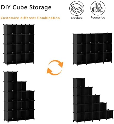 Awtatos cubo Organizador de armazenamento de armazenamento modular 12 cubos estantes de estante de