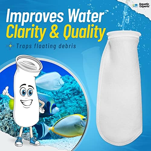 Tankfirst Aquarium Water Conditioner 500 ml e 8pack, 4 x14 100 mícron meias de filtro de feltro