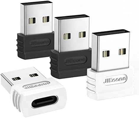 JIECONN USB C ADAPTADOR USB, [4 PACK] USB-C fêmea para USB-A adaptador masculino, USB para USB C Conversor de carregamento