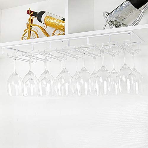 Sob o armário de vinhos de vinho, o porta -vidros, os copos de estoques montados na parede organizador de metal
