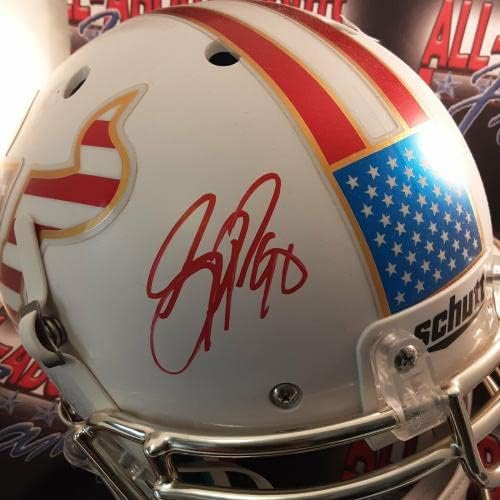 Jason Pierre-Paul autêntico assinado Bulls USF autografado capacete de tamanho completo JSA-Capacetes
