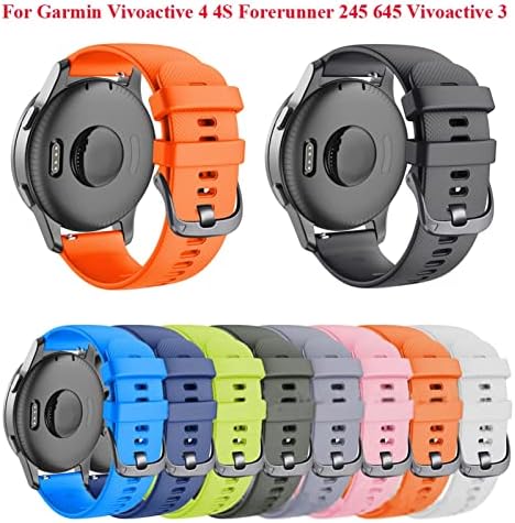 Bahdb Silicone Watch Band Strap for Garmin vivoactive 4 4s Forerunner 245 645 Vivoactive 3 Smart Bracelete 18 20 22mm pulseira de pulseira
