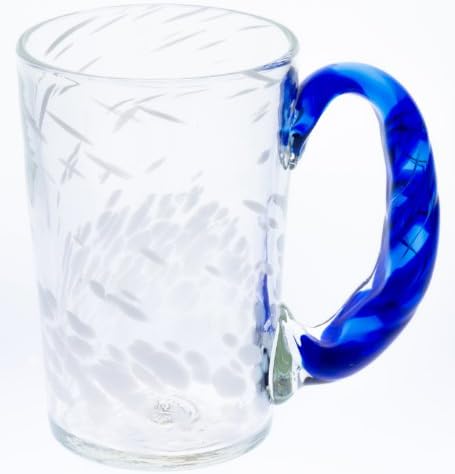 RGC Beer Glass, Azul claro, tamanho: diâmetro 3,5 x altura 4,9 polegadas, caneca de cerveja