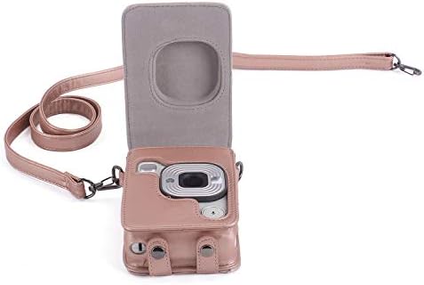 Phetium Protective Case Compatível com Instax Mini Liplay Hybrid Instant Camera e impressora, bolsa de couro PU macio com alça de ombro removível/ajustável
