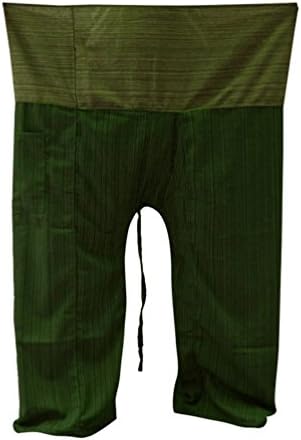 Bestthaicomplex 2 tons thai pescadores calças ioga calças de tamanho grátis azeitona de algodão
