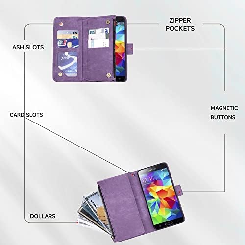 Compatível com a caixa da carteira Samsung Galaxy S5 e premium Captura de celular de cartões de