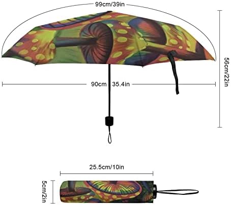 Magic Iridescente Cogumelos Viagem Umbrella Durável Profieda de Vento Guarda Verdem