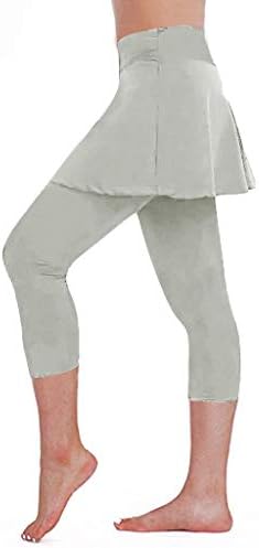 Mulheres Kangma Capris Skirt Leggings com calças de cintura alta ativa Skort para proteção solar de tênis