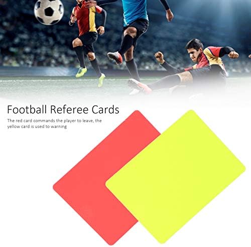 Conjunto de 5 cartões de árbitros esportivos - vermelho e amarelo para futebol - inclui cartões