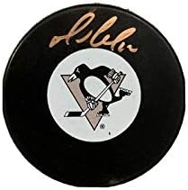 Mario Lemieux assinou Pittsburgh Penguins Hockey Puck JSA - Pucks autografados da NHL