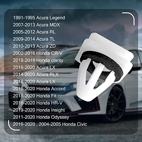 20pcs Painel de balancim e clipes de moldagem de pára-choque compatíveis com Honda Acura Accord Civic Cr-V