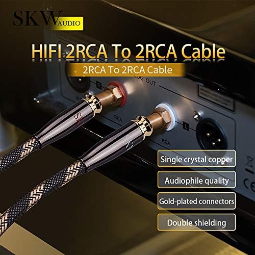 Atualizar SKW Audiophiles Audio Cable 2RCA Male para 2rca Male HiFi System Conversor Adaptador com