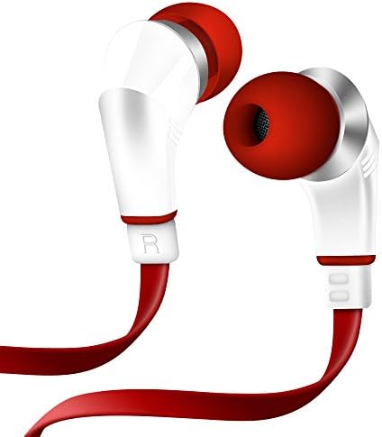 Fones de ouvido com ruídohush nx80 fones de ouvido estéreo premium com cabo de emaranhado em emaranhado em emaranhado fones de ouvido - branco/vermelho