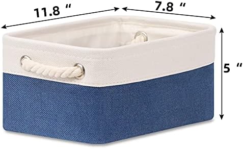 Bidtakay Bestkets Definir cotadores de armazenamento de tecidos Azul cestas em pacote azul de 3 cestas médias