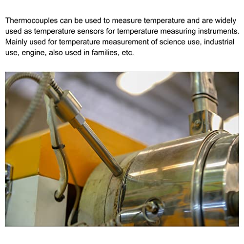 Meccanidade K Tipo de temperatura Sensor 5pcs M10 Sondas de temperatura do parafuso Termopar 3,3 pés 0 a 800 ° C
