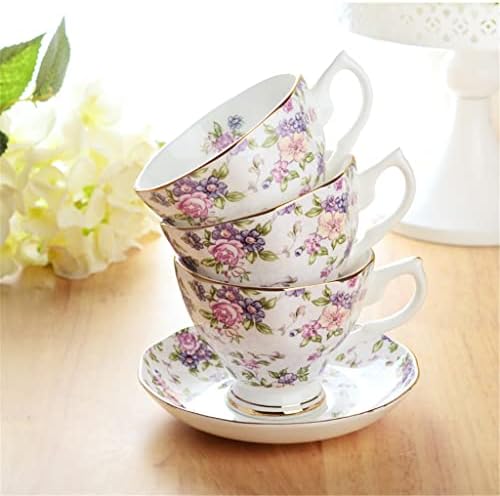Zlxdp Flower Rattan Pastoral Style Tule de chá de chá de chá de cerâmica TEAPOT TEACUP TARE TARDE