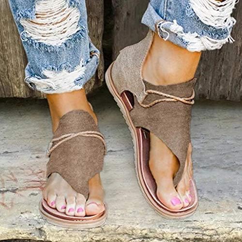 Sandálias femininas de Aihou Tamanho 12 Mulheres do dedo do pé aberto Sandálias planas Sapas de verão