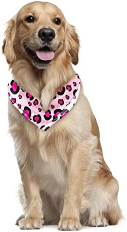 2 pacote de cachorro bandana feminina rosa rosy leopardo padrão imprimir cachecol de estimação de animais de estimação ajustável Bibs Acessórios para cães de lenço para cães para menino grande garoto de garoto de menino