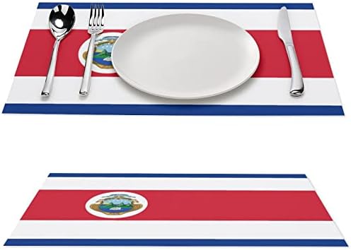 Costa Rica Bandeira PVC Tanta de mesa lavável Placemats Tonela de mesa Pad para mesa de jantar