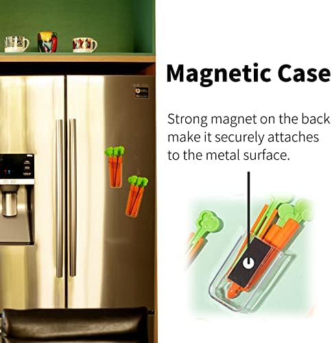 Clipes de lascas de stilldo clipe de vedação com caixa de armazenamento de ímãs adorável frigorínea