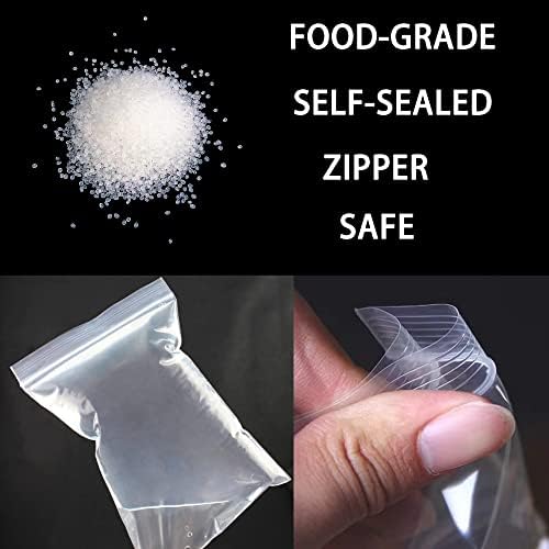 Sacos de plástico pequenos, ziplock Zejzhuyyu Mini -Ziplock, pequenos sacos de zíper para jóias, armazenamento, semente, sacos de plástico transparente, 2 * 3 polegadas 100pcs