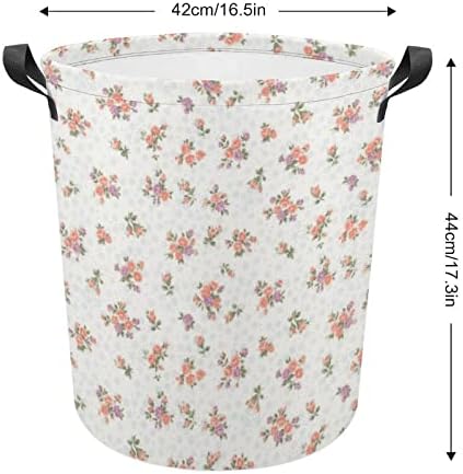 Cesto de lavanderia céu Petite floral cesto com alças cesto dobrável Saco de armazenamento de roupas