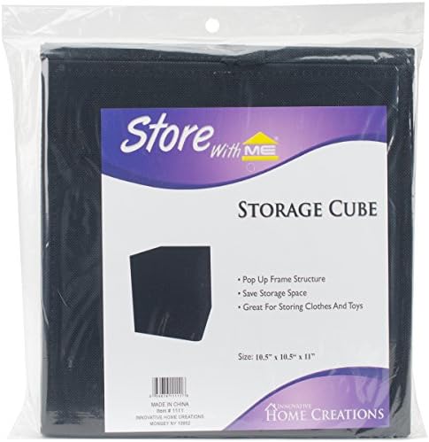 Cubo de armazenamento de tecido quadrado 10.5 x10.5 x11 -Black -1111x-Black