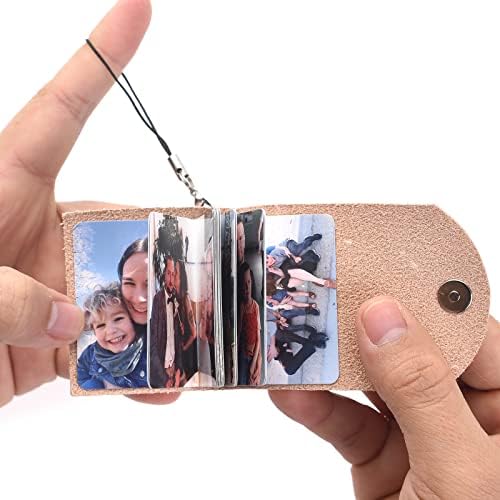 Personalizado Custom 10 Fotos Álbum Keychain Pictures personalizados Mini álbum de fotos de couro Real