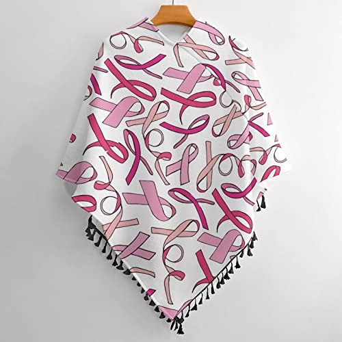 A conscientização do câncer de mama rosa Consciência de moda personalizada Shawl Cape embrulhou o lenço