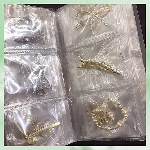 Livro de armazenamento de jóias com 100 PCs Bolsa de trava com zíper, maehsab anti -oxidação transparente jóias