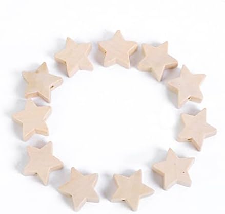 BBSJ 150pcs Wood Beads Star forma de estrela inacabada de madeira de madeira espaçadora de madeira espaçadora