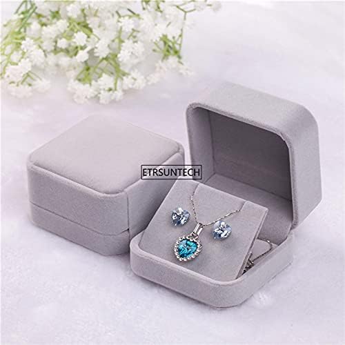 ANNCUS 50pcs Engajamento Velvet Ring Box Jewelry Storage Armazenamento dobrável para anel de casamento Organizador