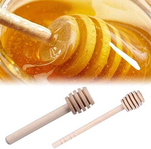 12pcs Mel Dipper Sticks Natural Wood Wood Wooden Honey Server para Mel Jar Dispense garoa mel,