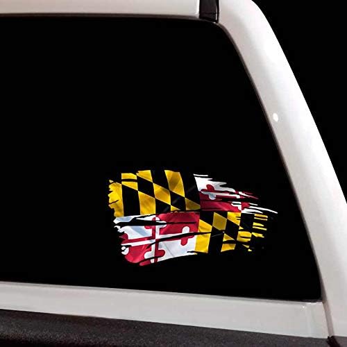 Decalques de tremores secundários da bandeira estadual de Maryland esfarrapada Racing de férias de caranguejo