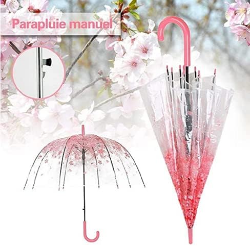 Zmgmsmh cereja floresce guarda -chuva clara guarda