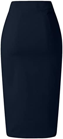 Saia de jeans de cintura alta Salia única Salia feminina diariamente Moda elegante Button Solid Color New