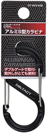 Sankyo Corporation DBLTACT DT-AKS-80B Aluminium Shaped Shoped Carabiner, 3,1 polegadas, preto