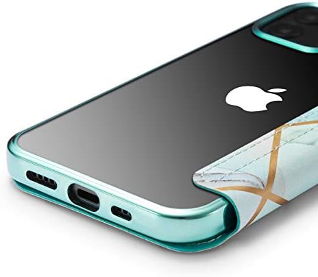 Capa de Flip Ztofera para iPhone 12 Pro Max 6.7 , Limpa de mármore de mármore PU PU Ultra Fin -Tone Phone