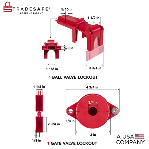 Kit de etiqueta de bloqueio profissional do TradeSafe - bloqueios de lote, trava da válvula de porta, bloqueio
