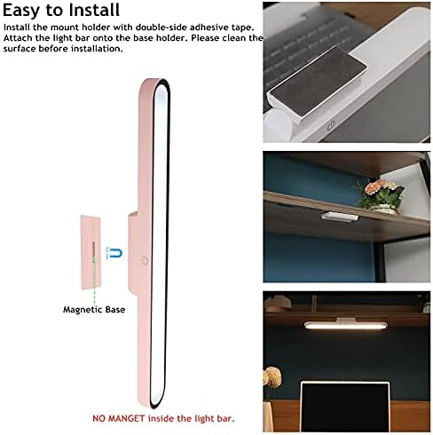 Lâmpada de mesa LED Kucam, magnética 3W sob iluminação do armário, controle de toque advertido, 3 modos de