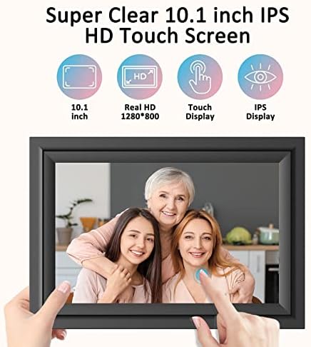 Sammix Digital Picture Frame 10,1 polegadas WiFi Digital Photo Frame, IPS HD Touch Tela Touch Cloud