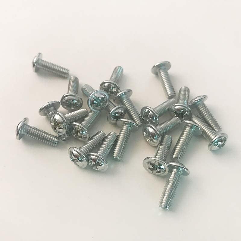 10pcs/lote branco de zinco de zinco aço para parafusos m4 acessórios de lâmpada m4x6mm m4x8mm m4x12mm rosqueado