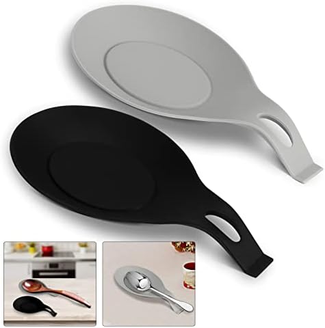 2pcs Silicone Spoon descanso para balcão da cozinha, suporte de colher de cozinha resistente ao