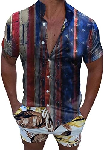 Camisa impressa moda de moda top primavera blusa casual manga estampada praia short shirts masculino masculino