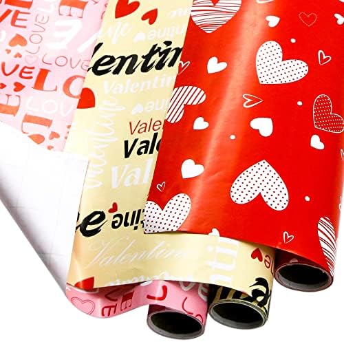 WorldBazaar Valentines embrulhando papel de papel com linhas de corte Valentine Heart Love Design